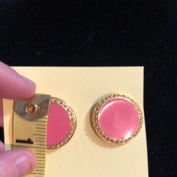 Pink Gold Tone Statement Earrings - Picture 4 of 4